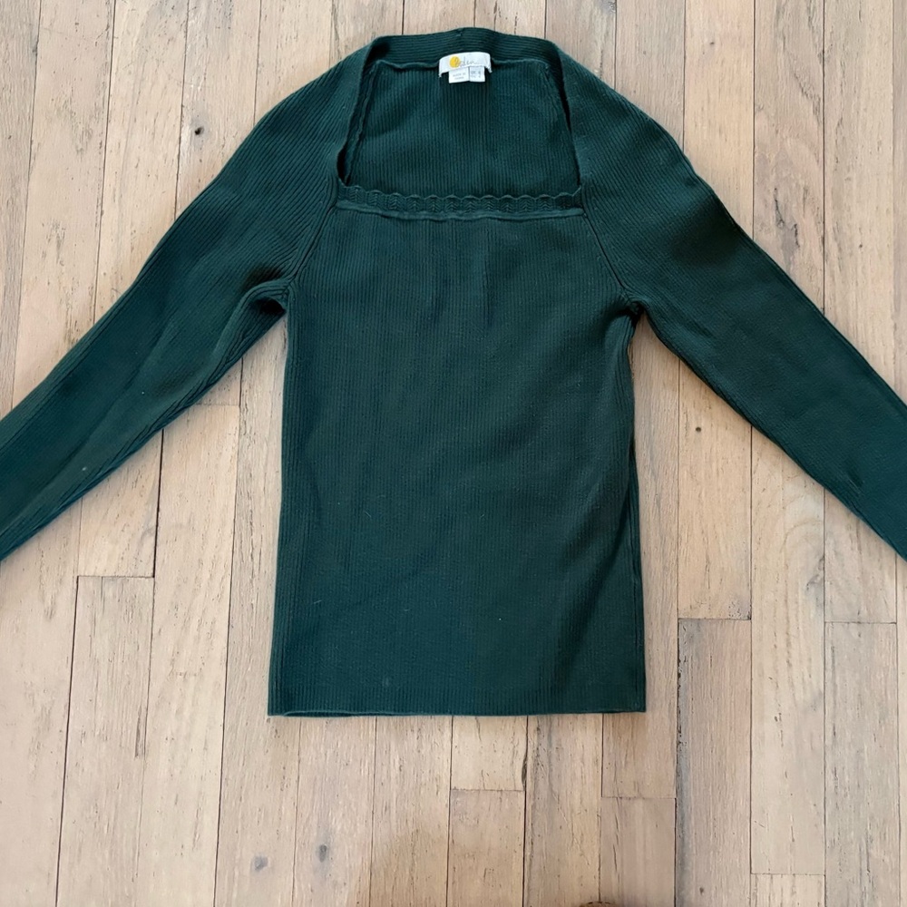 Boden women Dark Green Long Sleeve ribbed Top